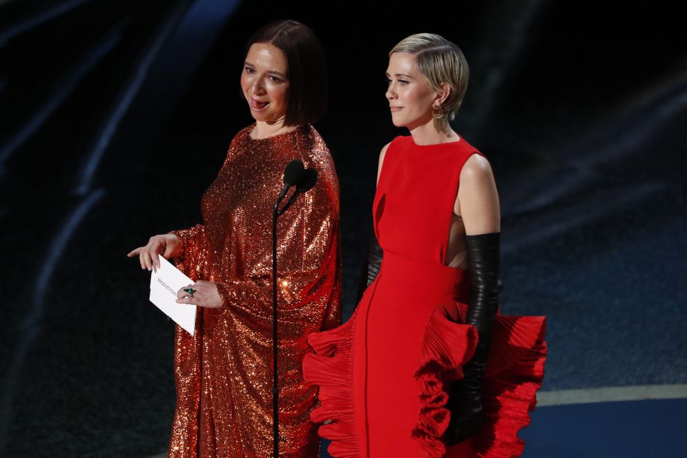 Maya Rudolph and Kristen Wiig present the Oscar for Best Production Design at the 92nd Academy Awards in Hollywood, Los Angeles, California, U.S., February 9, 2020. REUTERS/Mario Anzuoni