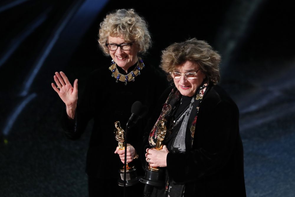 Barbara Ling and Nancy Haigh accept the Oscar for Best Production Design for "Once Upon a Time in Hollywood" at the 92nd Academy Awards in Hollywood, Los Angeles, California, U.S., February 9, 2020. REUTERS/Mario Anzuoni