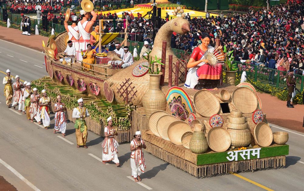 The tableau of Assam passes through the Rajpath, at the 71st Republic Day Celebrations, in New Delhi on January 26, 2020.