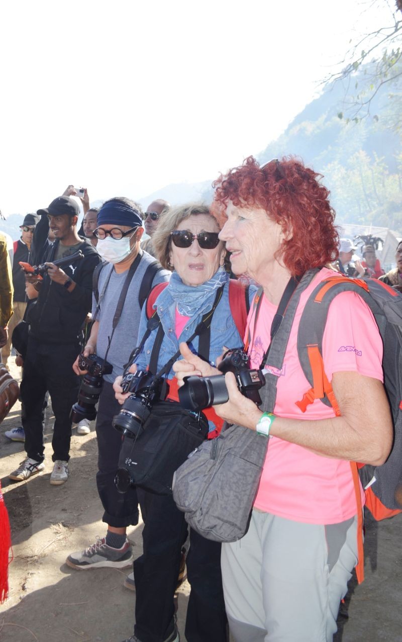 Foreign tourists at the Naga Heritage Village, Kisama, the main venue of the annual Hornbill Festival on December 4. (Morung Photo)