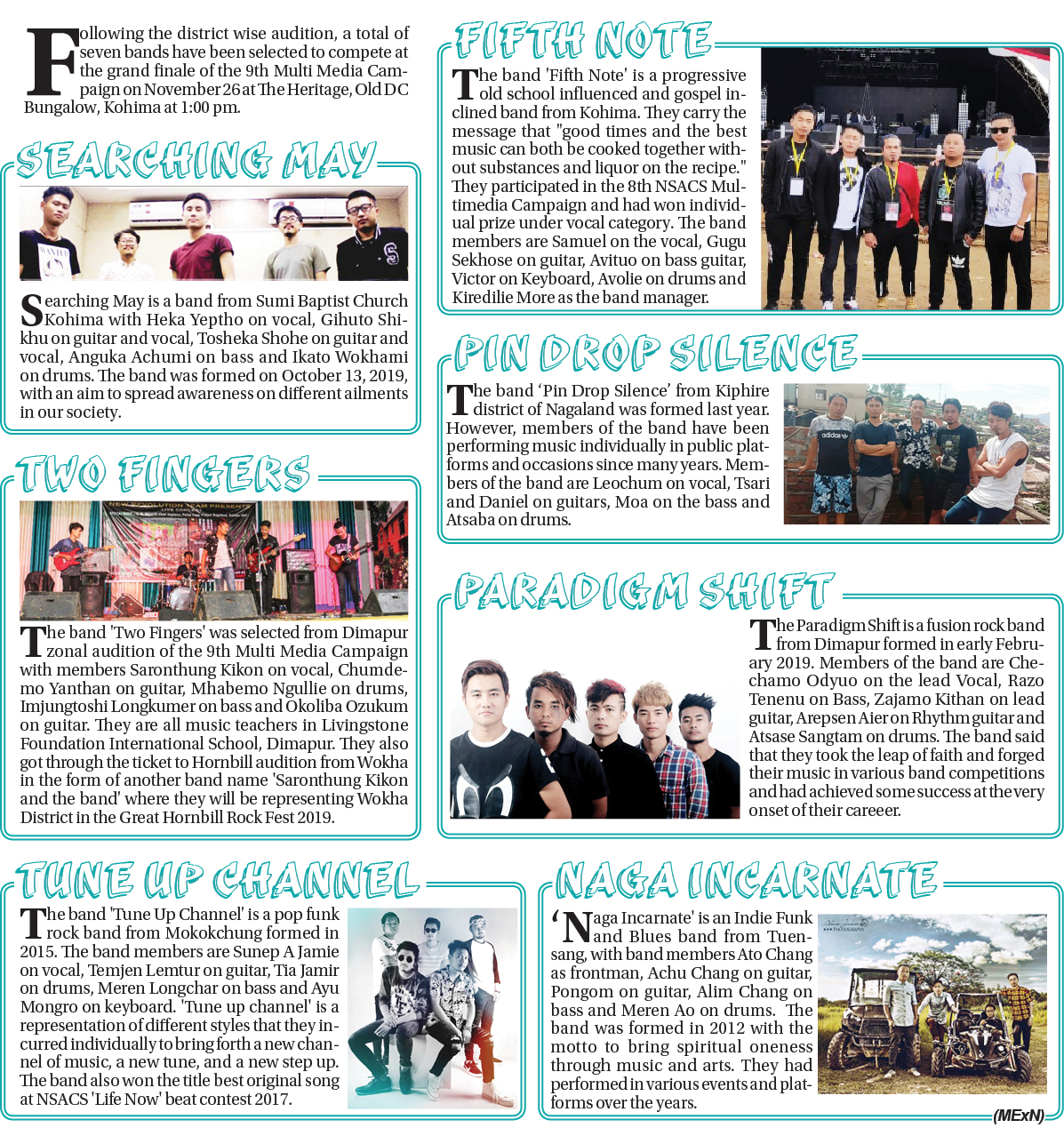 Seven bands to compete in 9th Multi Media Campaign