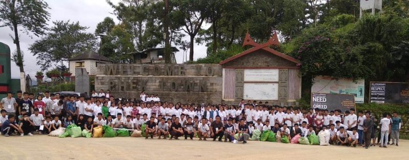 The Phek Town Chakhesang Students’ Union (PTCSU) conducted its 13th phase of sanitation drive with the students of Government Higher Secondary School, Phek on August 10. More than 350 students participated in today’s sanitation drive. PTCSU speaker Surhoveyi Khesoh urged upon the students and educated persons to show a good example to fellow citizens to adopt good sanitary practice and clean environment. (Photo Courtesy: PTCSU)