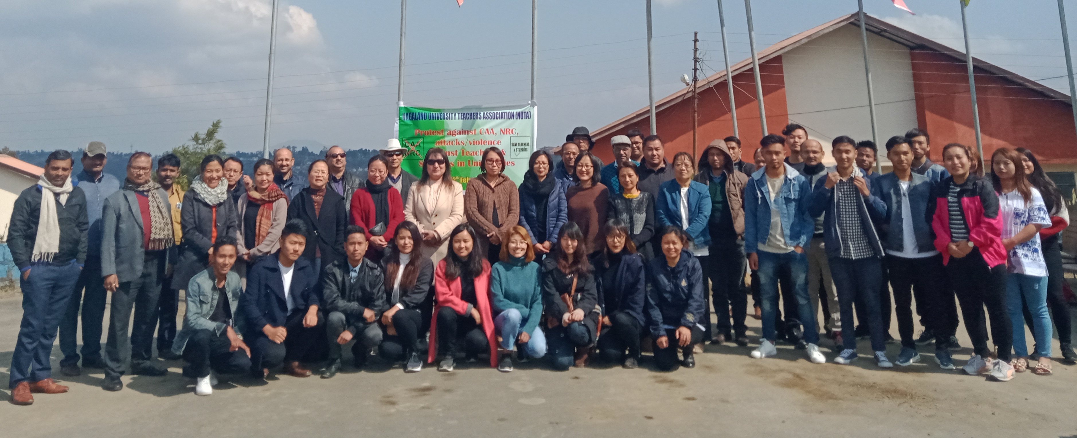 NUTA conducted a sit in protest at the Meriema Campus of the Nagaland University in Kohima.  