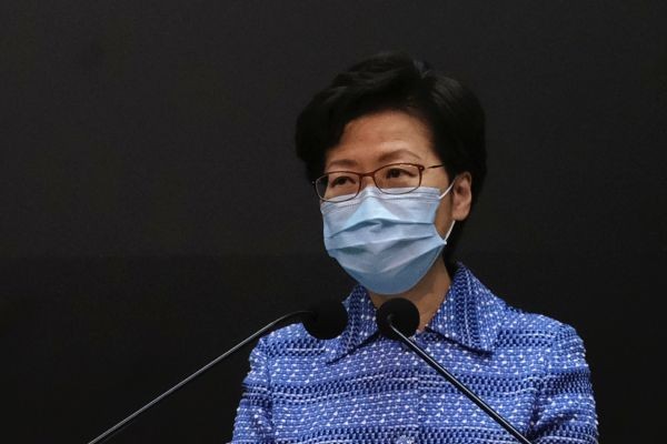 Hong Kong Chief Executive Carrie Lam speaks during a news conference in Hong Kong, China on May 26. (REUTERS Photo)