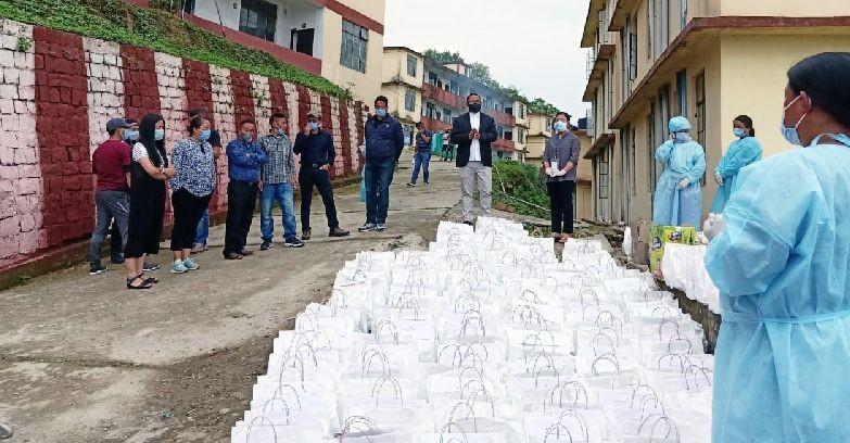 The food packages which were distributed by the NBCC to quarantine centres in Kohima. (Motung Photo)