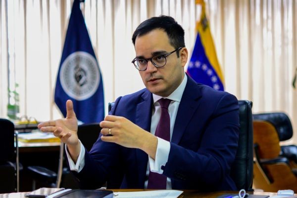 Calixto Ortega, president of the Central Bank of Venezuela, gestures as he speaks in Caracas, Venezuela, in this undated handout picture. (REUTERS Photo)