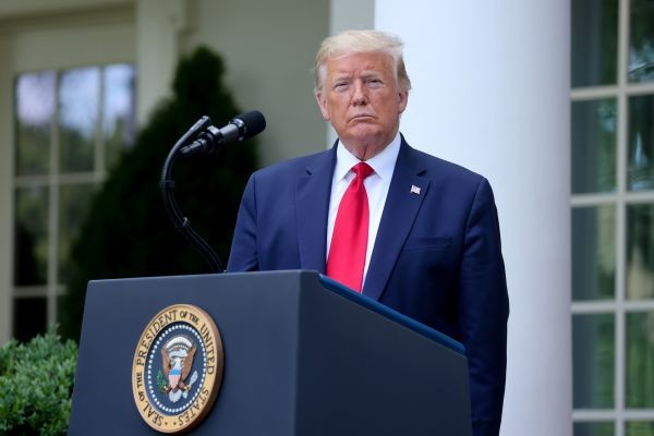 U.S. President Donald Trump speaks about negotiations with pharmaceutical companies over the cost of insulin for U.S. seniors on Medicare at an event in the Rose Garden at the White House during the coronavirus disease (COVID-19) outbreak in Washington, US on May 26, 2020. (REUTERS Photo)