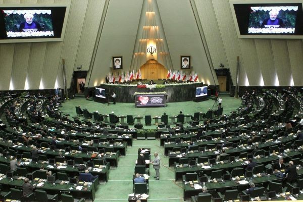 Iranian President Hassan Rouhani speaks during the opening ceremony of Iran's 11th parliament, as the spread of the coronavirus disease (COVID-19) continues, in Tehran, Iran on May 27. (REUTERS Photo)