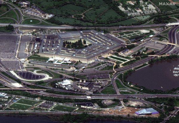 A satellite image taken by Maxar Technologies shows the Pentagon in Arlington, Virginia, US on May 2, 2020. (REUTERS File Photo)