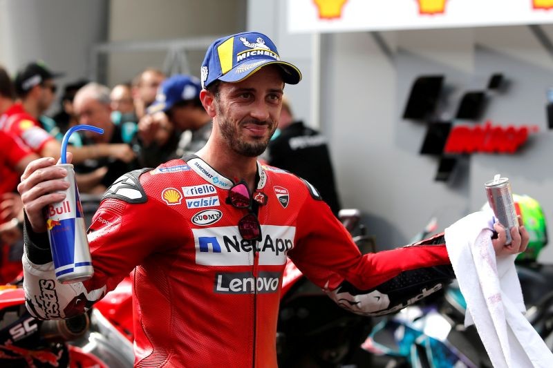 Mission Winnow Ducati Corse's Andrea Dovizioso celebrates third place after the race REUTERS/Lai Seng Sin/File Photo