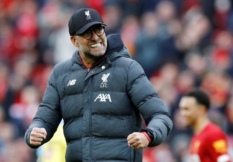 Liverpool manager Juergen Klopp celebrates after the match REUTERS/Phil Noble/File Photo