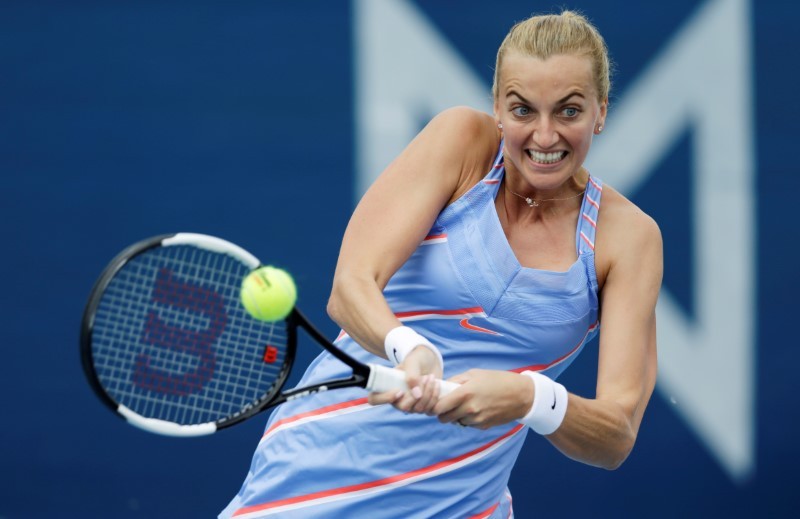 Czech Republic's Petra Kvitova in action during her final match against Czech Republic's Karolina Muchova, as play resumes, following the outbreak of the coronavirus disease (COVID-19) REUTERS/David W Cerny/File Photo