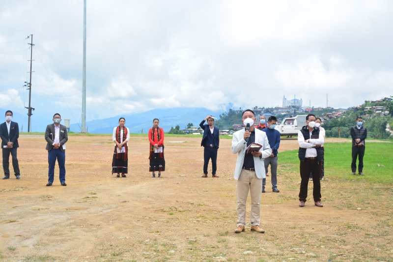 ZTSBC Zunheboto held a special Sunday service at all the quarantine centres in Zunheboto town on June 14. The service was conducted maintaining social distancing and was attended by church staff and internees housed at the quarantine centre. The theme for the service was “together we shall/will overcome.” (DIPR Photo) 