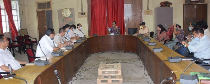 DC Dimapur Anoop Khinchi IAS addressing the Dimapur District Task Force meeting in the conference Hall of DC Dimapur on June 23. (DIPR Photo)