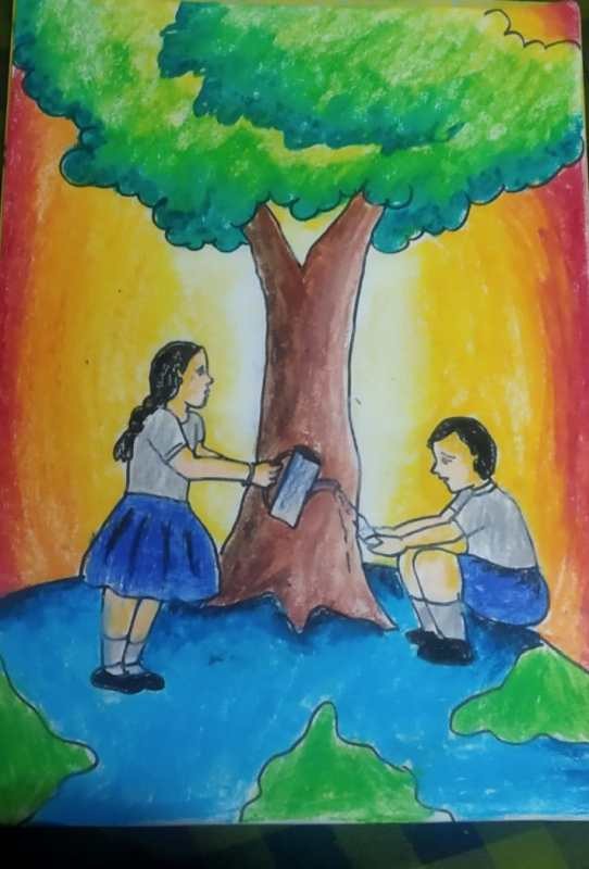 Students of St. Mary's Higher Secondary School, Dimapur observed World Environment Day on June 5 with activities like drawing and planting trees in their respective homes guided by their family members.