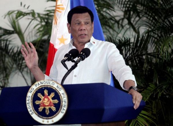 President Rodrigo Duterte speaks after his arrival, from a visit in Israel and Jordan at Davao International airport in Davao City in southern Philippines on September 8, 2018. (REUTERS File Photo)