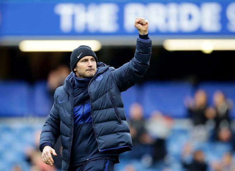 manager Frank Lampard celebrates after the match REUTERS/David Klein/Files