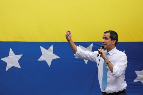 Venezuelan opposition leader Juan Guaido, who many nations have recognised as the country's rightful interim ruler, gestures as he speaks during a rally in Caracas, Venezuela on March 10, 2020. (REUTERS File Photo)