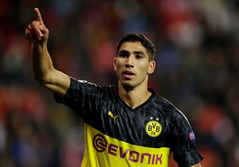 Borussia Dortmund's Achraf Hakimi celebrates scoring their second goal REUTERS/David W Cerny/File Photo