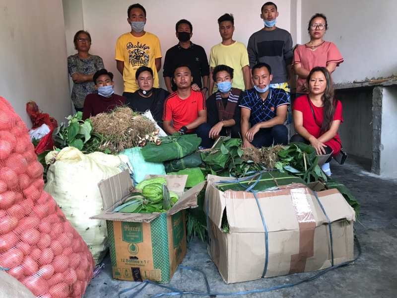 The Wokha Circle Students’ Union (WCSU) in collaboration with its five units; Wokha Village Students’ Union, Elumyo Village Students’ Union, Humtso Village Students’ Union, Longsa Village Students’ Union, and Pongidong Village Students’ Union donated green vegetables, bananas, squash, beans, banana buds, potatoes, dal, spring onions and yam to the district institutional quarantine centre in Wokha on June 12.