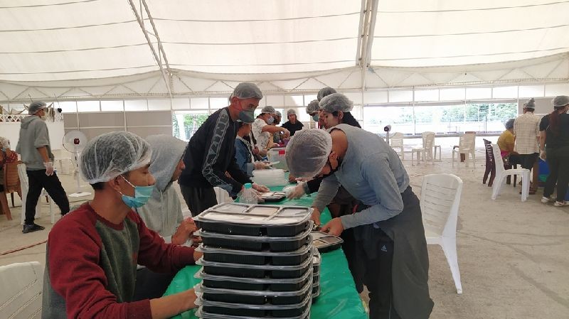 Workers are engaged round the clock in Bethel Kitchen Kohima to provide food for occupants of three Quarantine Centres in Kohima. (Morung Photo)