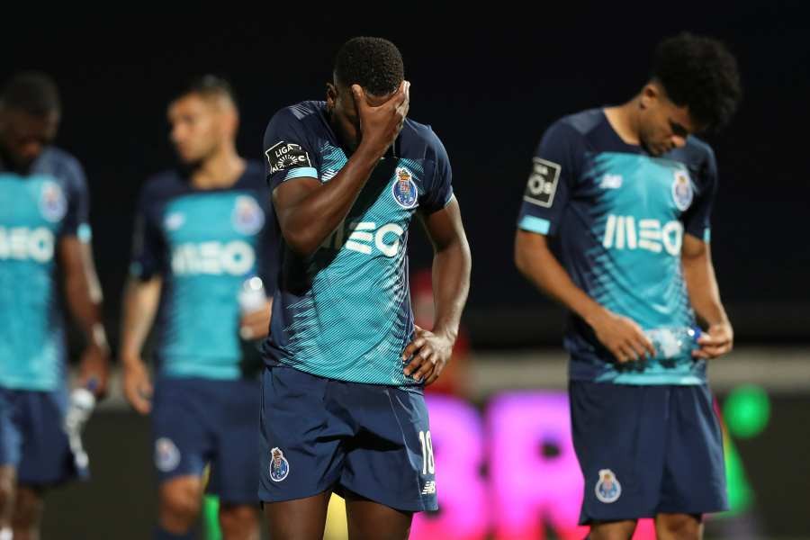 Porto's Manafa looks dejected after the match, as play resumes behind closed doors following the outbreak of COVID-19. (Reuters Photo)