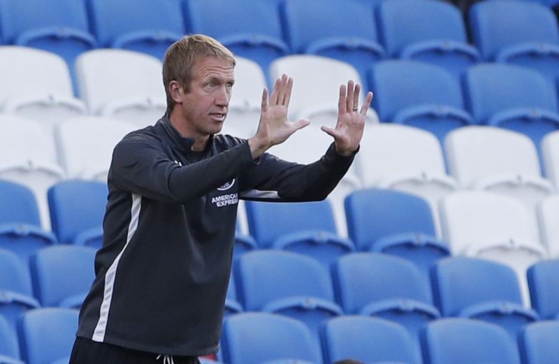 Brighton & Hove Albion manager Graham Potter, as play resumes behind closed doors following the outbreak of the coronavirus disease (COVID-19) Pool via REUTERS/Andrew Couldridge