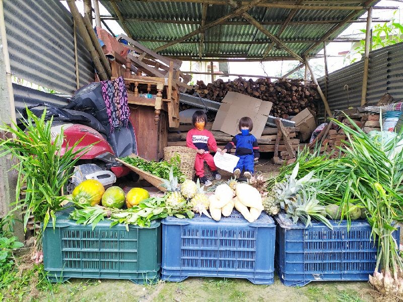 Vinani Athena Tsuipu (5 years) and Lipami Tsuipu (3 years) sold organic vegetables and raised Rs 2,970 for donating towards Sumi Aphuyemi Hoho Project for purchase of TrueNat Machine at CHC Pughoboto on July 24. The siblings were assisted by their parents, Alokali N Tsuipu and Ngukato K Tsuipu in collecting the vegetables and setting up the stall.