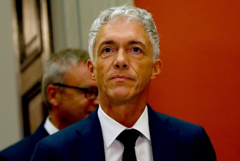 Swiss Attorney General Michael Lauber gives a statement after his re-election in the Swiss Federal Assembly in Bern, Switzerland, September 25, 2019. REUTERS/Denis Balibouse/File Photo
