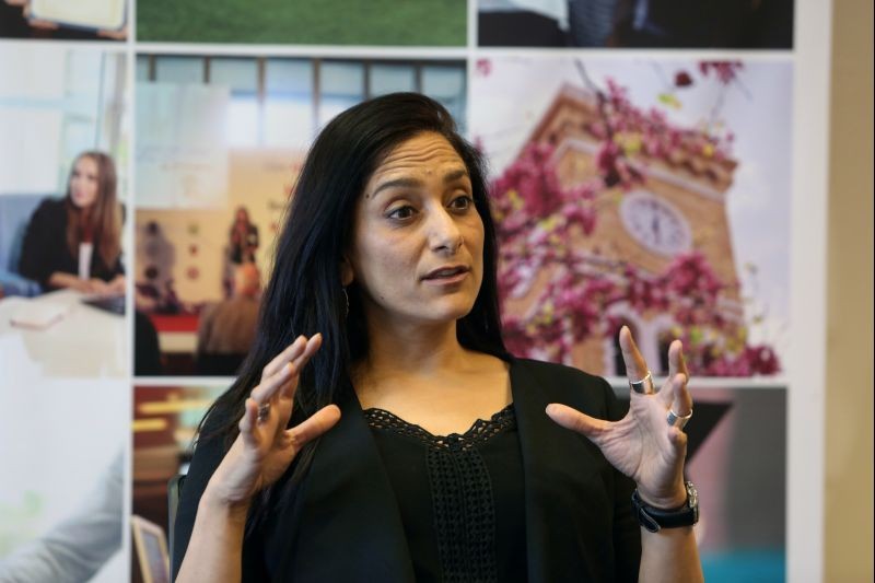 Charlotte Karam, gestures during an interview with Reuters, at American University of Beirut (AUB), in Beirut, Lebanon on July 17, 2020. (REUTERS Photo)