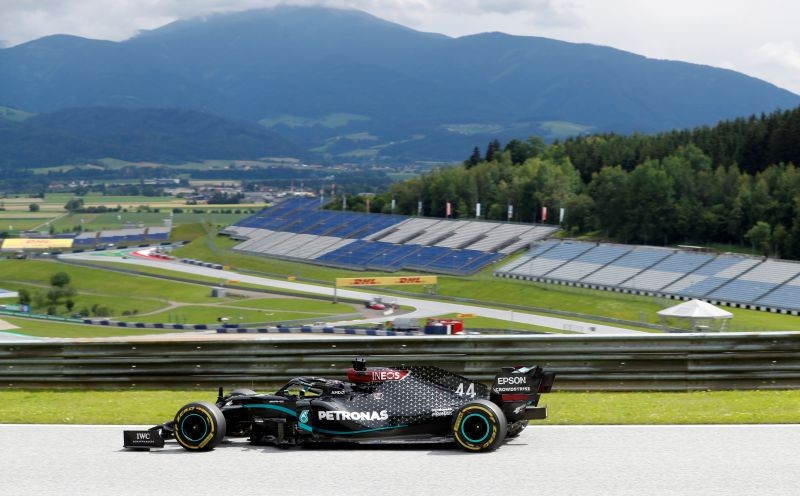 Mercedes' Lewis Hamilton during practice, as F1 resumes following the outbreak of the coronavirus disease (COVID-19) Darko Bandic/Pool via REUTERS