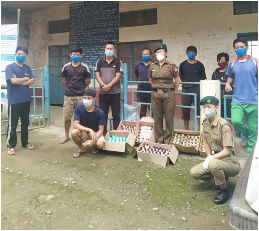 NCC officers and cadets with others during the donation made on July 8. 