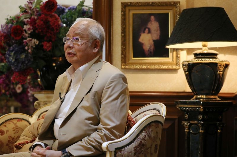 Malaysia's former Prime Minister Najib Razak speaks during an interview with Reuters in Kuala Lumpur, Malaysia on March 4, 2020. (REUTERS File Photo)