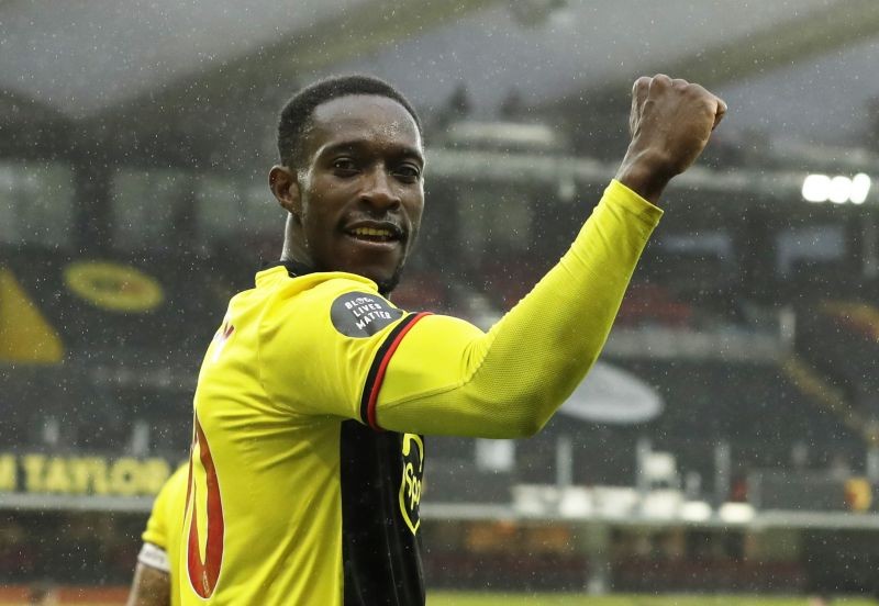 Watford's Danny Welbeck celebrates scoring their second goal, as play resumes behind closed doors following the outbreak of the coronavirus disease (COVID-19) Matt Dunham/Pool via REUTERS/File photo