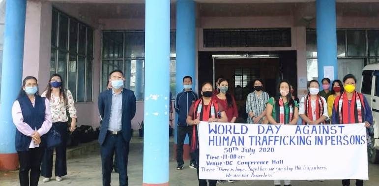 Some of the officials and others during the mark World Day against Human Trafficking programme held at DC conference hall on July 30. (DIPR Photo)