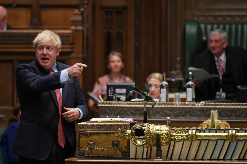 Britain's Prime Minister Boris Johnson speaks during question period at the House of Commons in London, Britain on July 15, 2020. (REUTERS Photo)