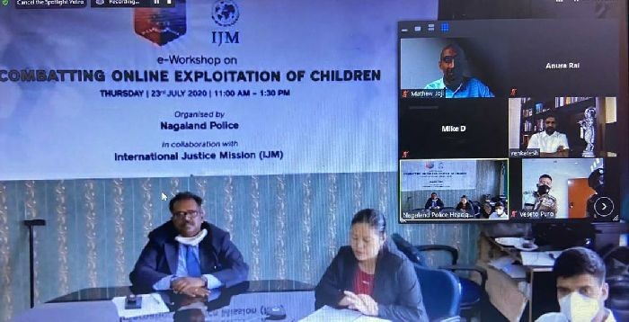 Participants during the e-Workshop on ‘combating online exploitation of children’ organized by Nagaland Police in collaboration with International Justice Mission (IJM) on July 23.
