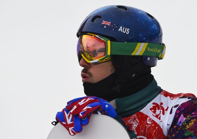 Australia's Alex Pullin reacts after the men's snowboard quarter-final at the 2014 Sochi Winter Olympic Games in Rosa Khutor February 18, 2014. REUTERS/Dylan Martinez/File Photo