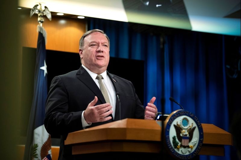 U.S. Secretary of State Mike Pompeo speaks during a news conference at the State Department in Washington, US on July 1, 2020. (REUTERS File Photo)