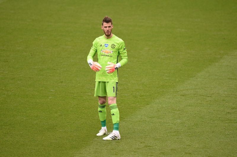 Manchester United's David de Gea, as play resumes behind closed doors following the outbreak of the coronavirus disease (COVID-19) Pool via REUTERS/Oli Scarff