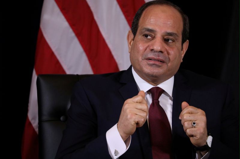 Egyptian President Abdel-Fattah al-Sisi speaks while meeting U.S. President Donald Trump on the sidelines of the annual United Nations General Assembly in New York City, New York, US on September 23, 2019. (REUTERS File Photo)