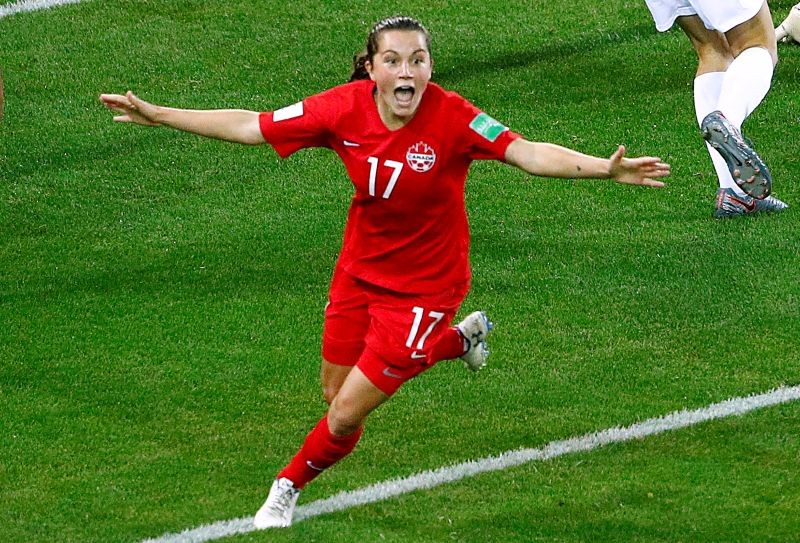 FILE PHOTO: Canada's Jessie Fleming celebrates after scoring their first goal REUTERS/Emmanuel Foudrot/File Photo