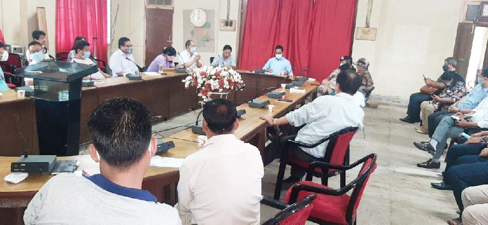 DC Dimapur Anoop Kinchi IAS addressing the Dimapur District Task Force meeting in the conference Hall of DC Dimapur on July 20. (DIPR Photo)