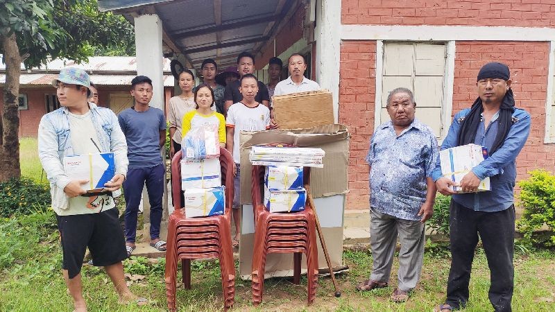 The GMS Razuphema, Dimapur received two school signboards, a dozen chairs and nine ceiling fans from the School Management Committee.