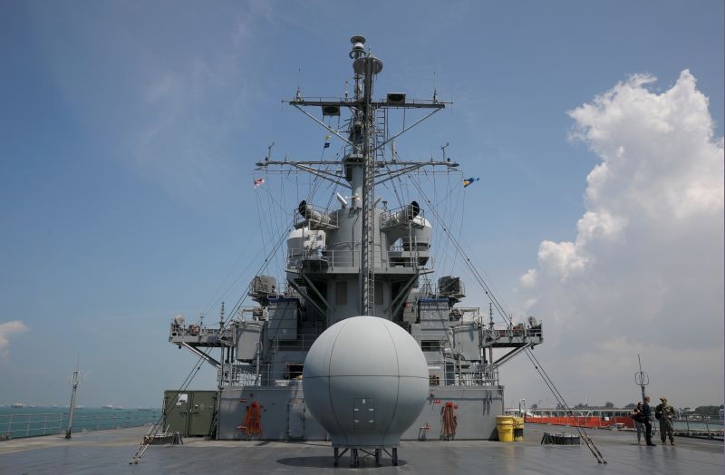A view of the flight deck of USS Blue Ridge (LCC 19), flagship of the U.S. Navy's 7th Fleet, is seen at Changi Naval Base in Singapore on May 9, 2019. (REUTERS File Photo)