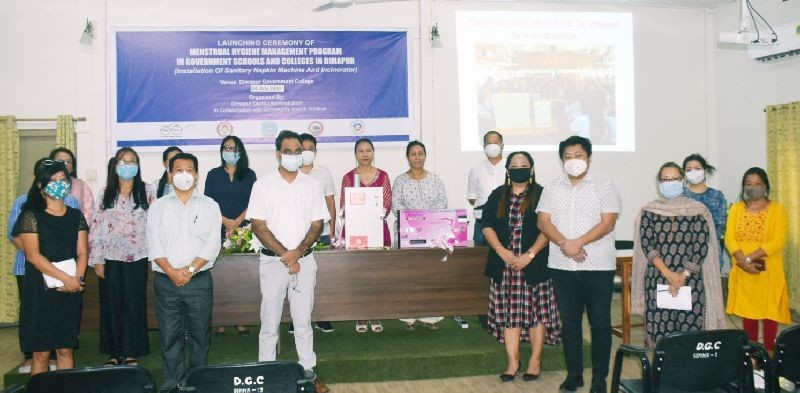 DC Dimapur, CHI officials along with Principal DGC and faculty members after the launching of the MHMP at DGC on July 24. (DIPR Photo)