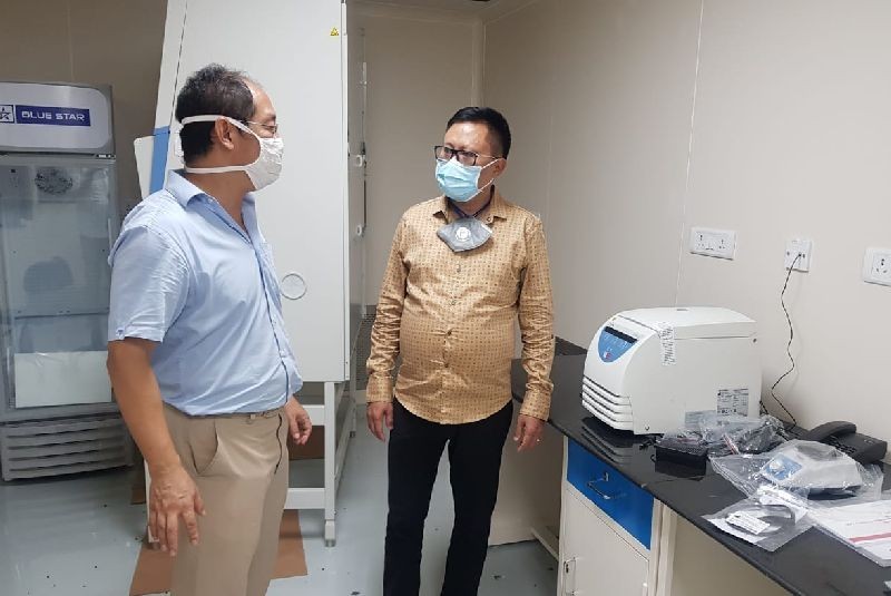 The then In-charge of Dimapur for COVID-19 activities, Y Kikheto Sema, inspecting BSL -2 installation at CIHSR on June 15. (Morung File Photo: For Representative Purposes Only)epresentative Purposes Only)