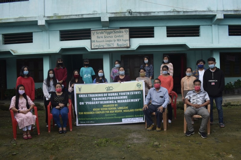 Participants during the Skill Training of Rural Youth training programme held from July 13 to 18 at KVK office.