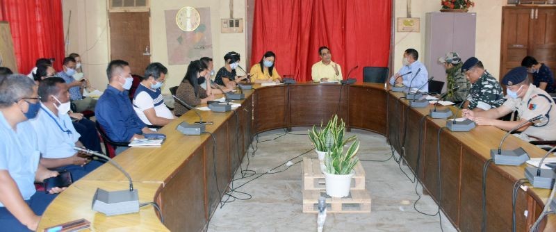 DC Dimapur, Anoop Kinchi, IAS addressing the meeting with the District Disaster Management Authority (DDMA) members held on July 2. (DIPR Photo)