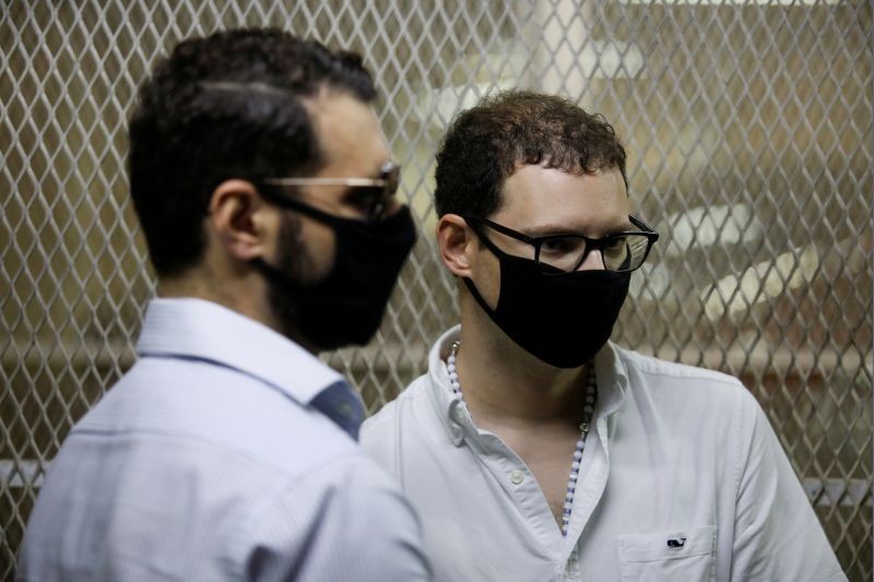 Luis Enrique and Ricardo, sons of former Panamanian President Ricardo Martinelli, are seen after being detained to face extradition to the U.S. on money laundering charges, in Guatemala City, Guatemala on July 6. (REUTERS Photo)